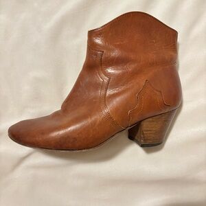 Isabel Marant Size 6 Womens Boots Booties Dicker Brown Leather Western Heeled